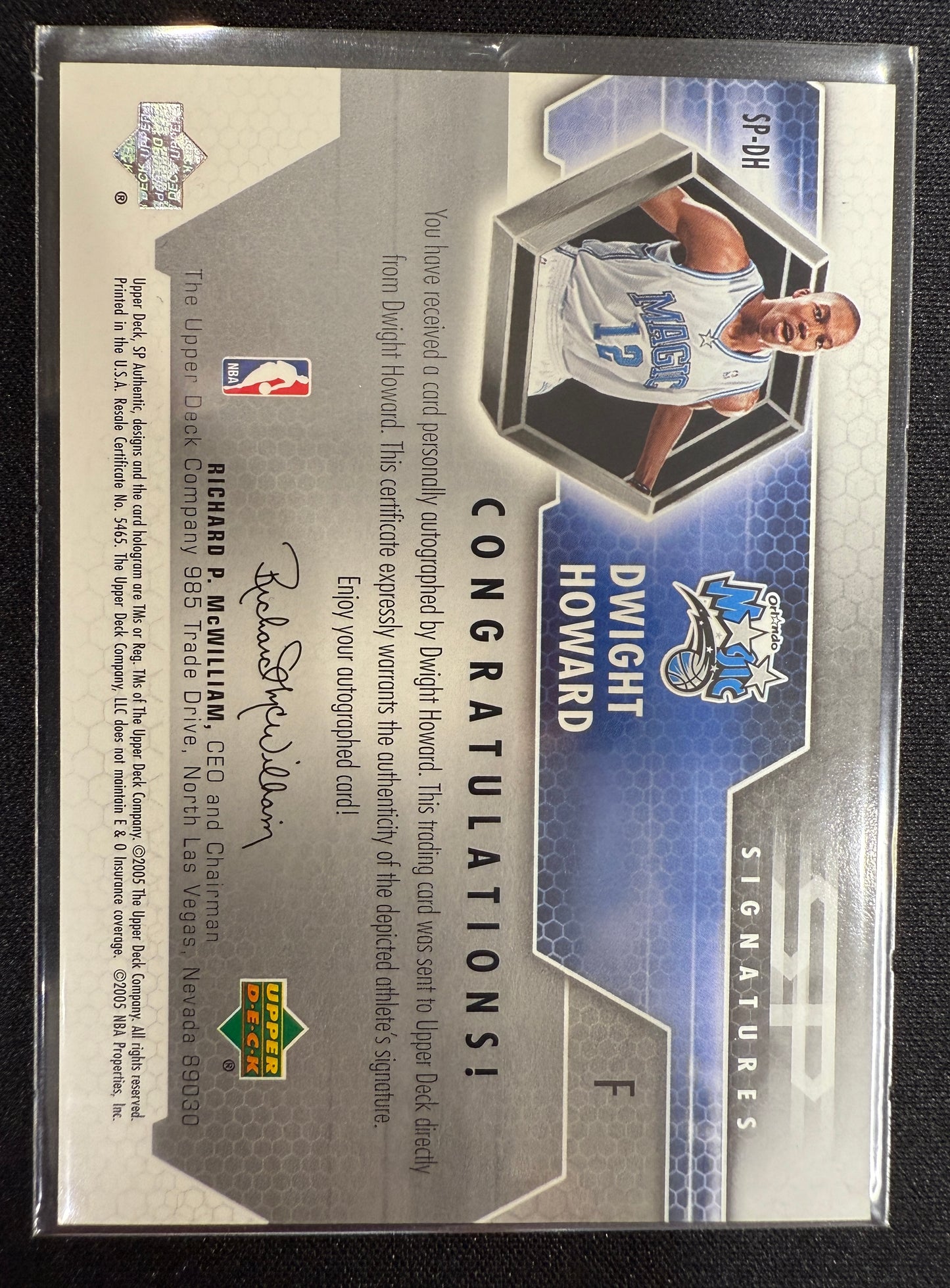 2004-2005 Upper Deck SP Authentic Signaturs Dwight Howard