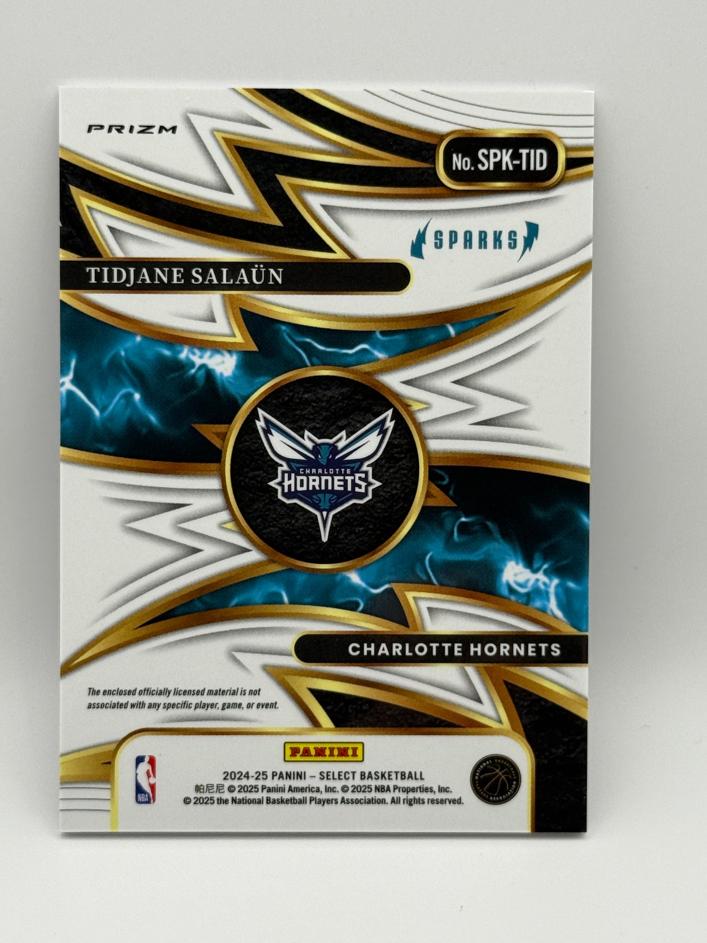 🔥 2024-25 Select Sparks Rookie Jersey RC - Tidjane Salaün Prizm Patch | Hornets
