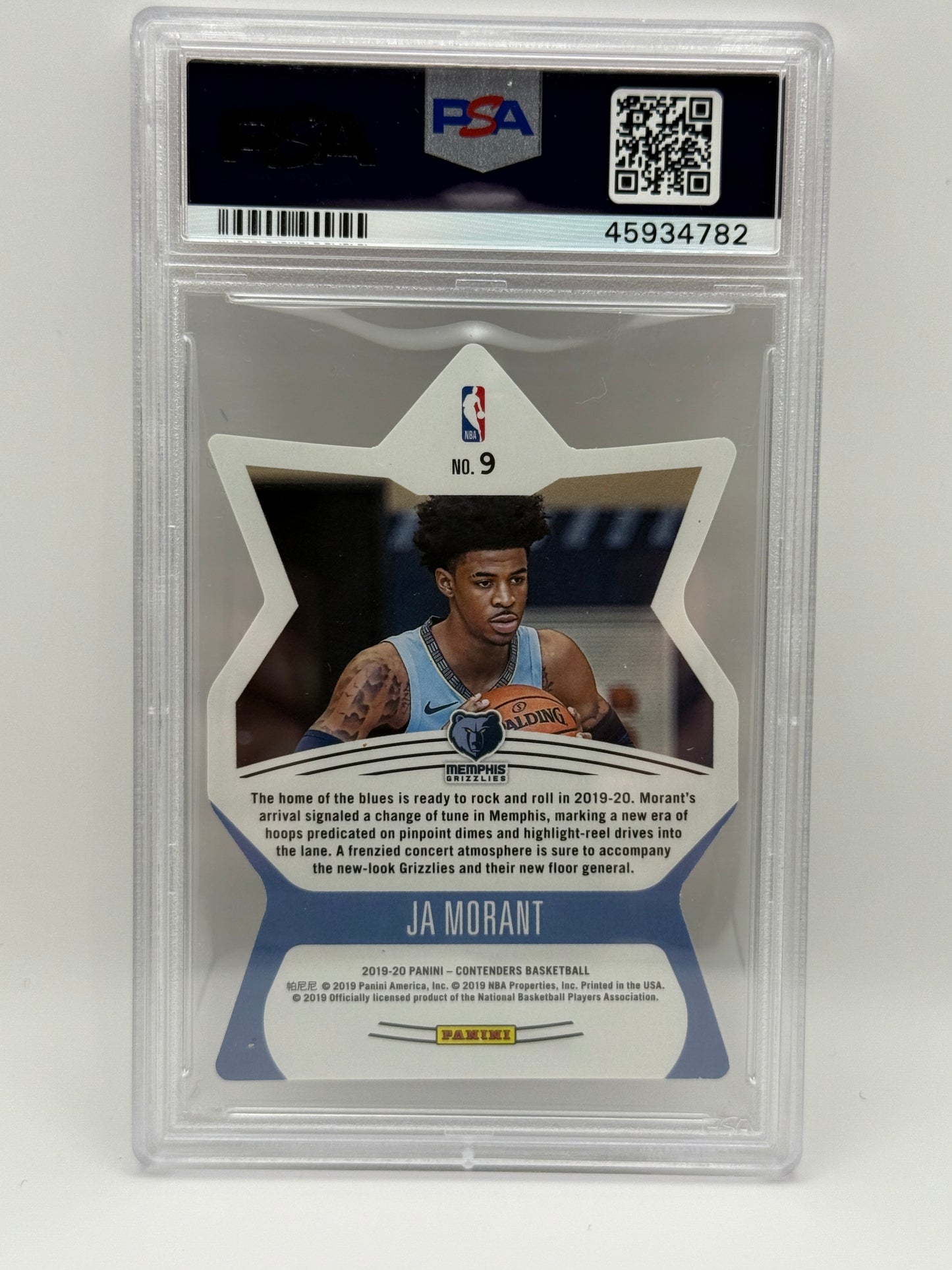 2019 Panini Contenders Ja Morant Superstar Die-Cuts RC #9 - PSA 9 MINT Grizzlies