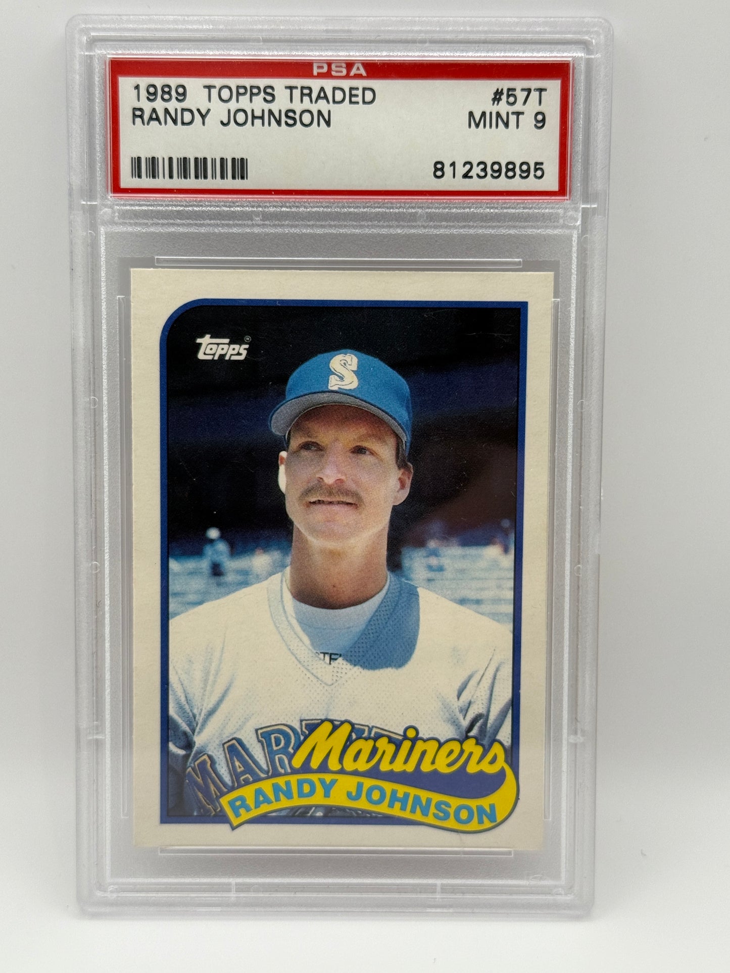1989 Topps Traded Randy Johnson #57T Rookie RC - PSA 9 MINT Mariners HOF Legend
