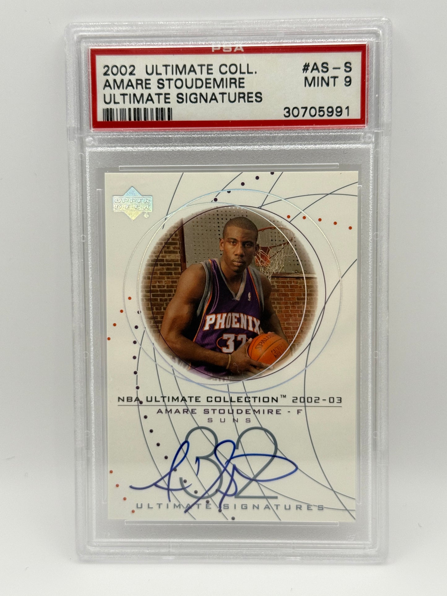 2002 UD Ultimate Collection Amare Stoudemire Rookie Auto PSA 9 MINT – Suns