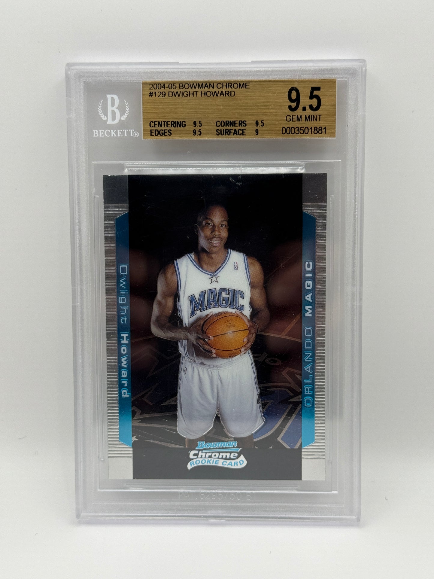 2004-05 Bowman Chrome Dwight Howard Rookie RC #129 BGS 9.5 GEM MT Orlando Magic