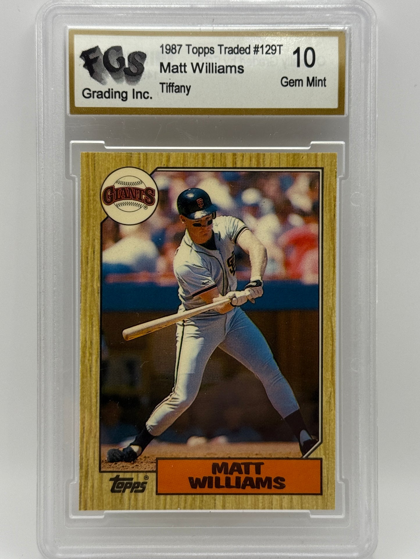 1987 Topps Traded Tiffany #129T Matt Williams GEM MINT 10 FGS Graded Giants Rook