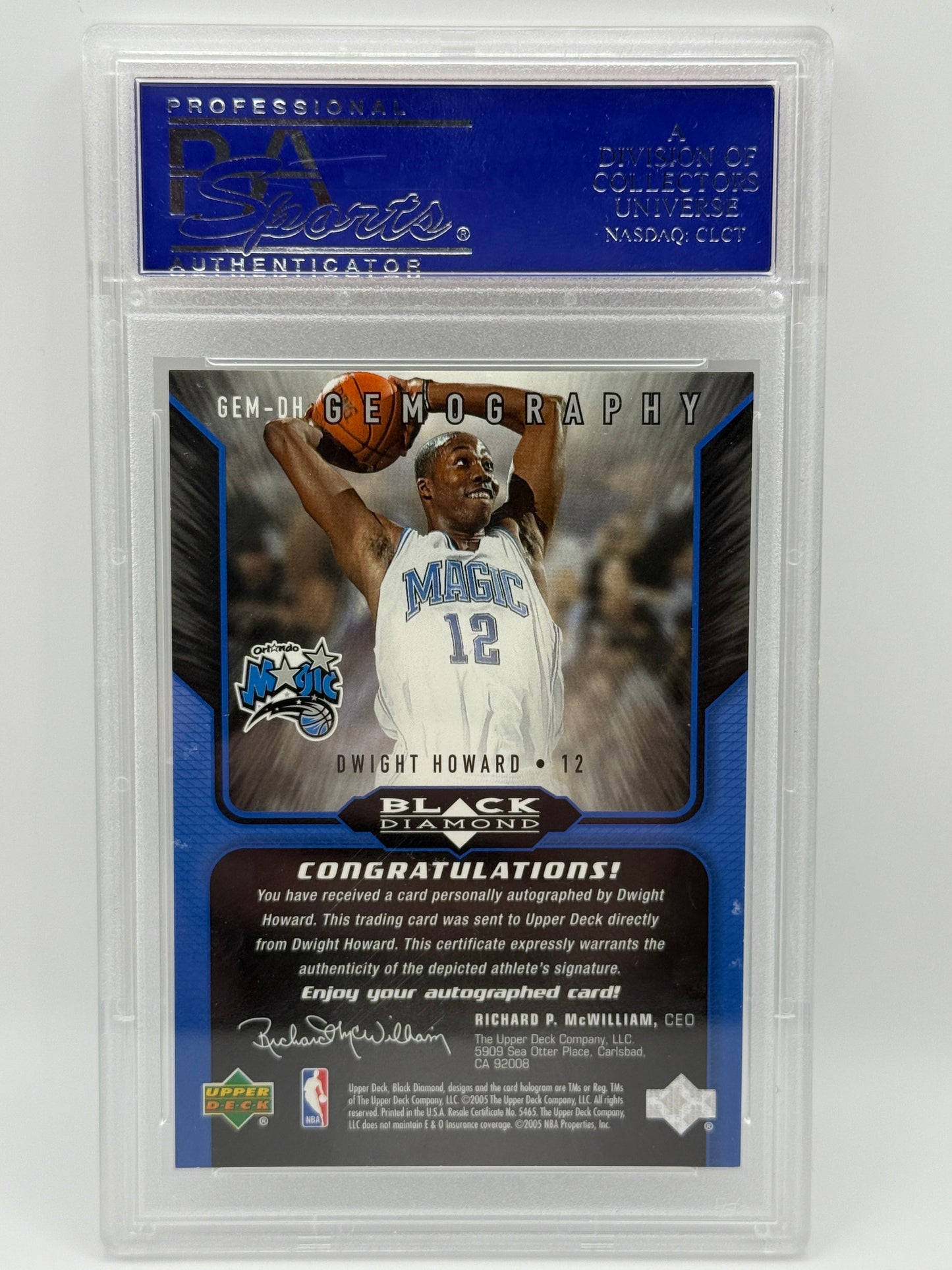 2004 Upper Deck Black Diamond Dwight Howard Auto #GEMDH RC PSA 9 MINT Gemography