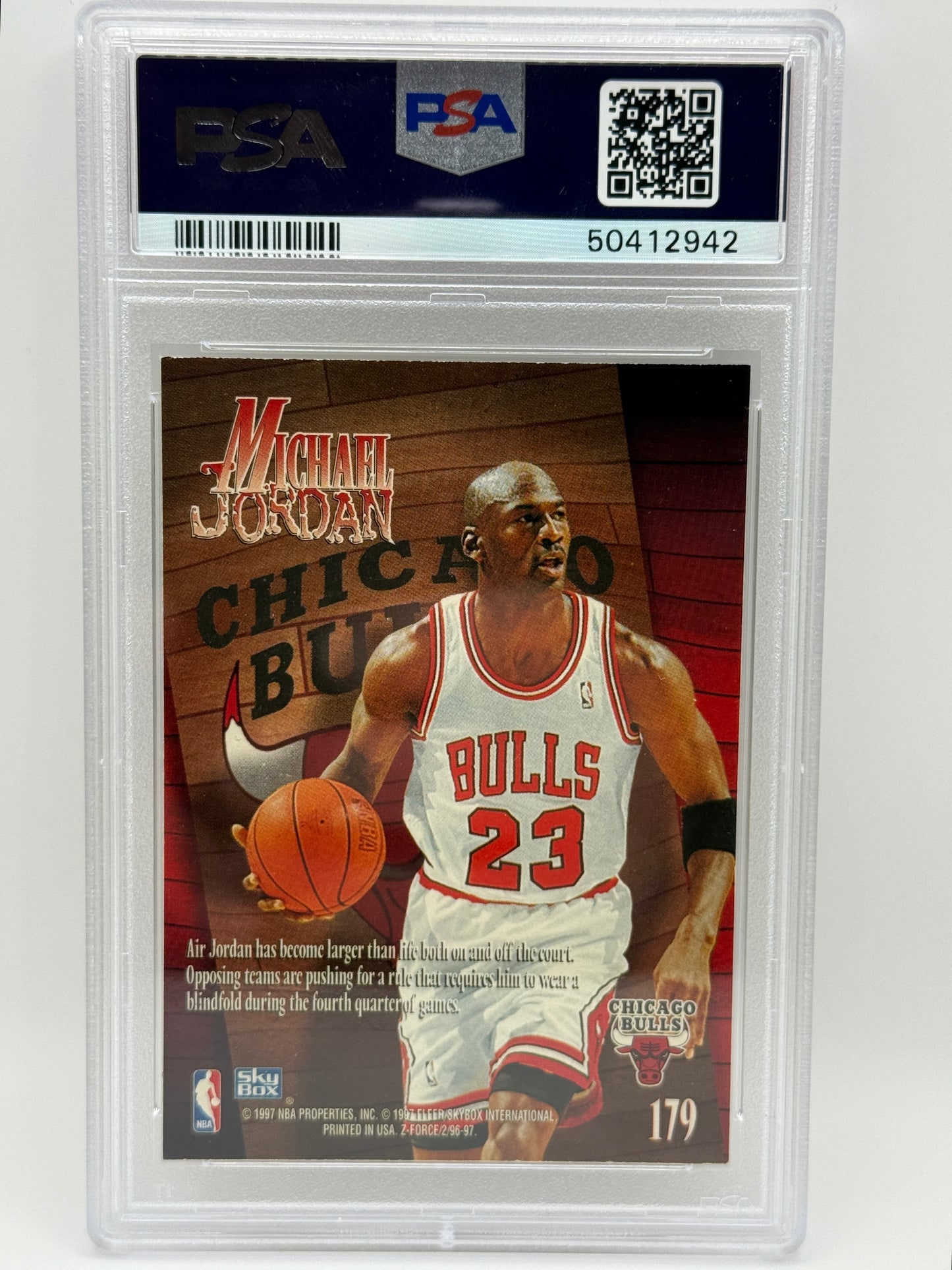 1996 SkyBox Z-Force Michael Jordan #179 PSA 8 NM-MT š„ Chicago Bulls HOF Icon!