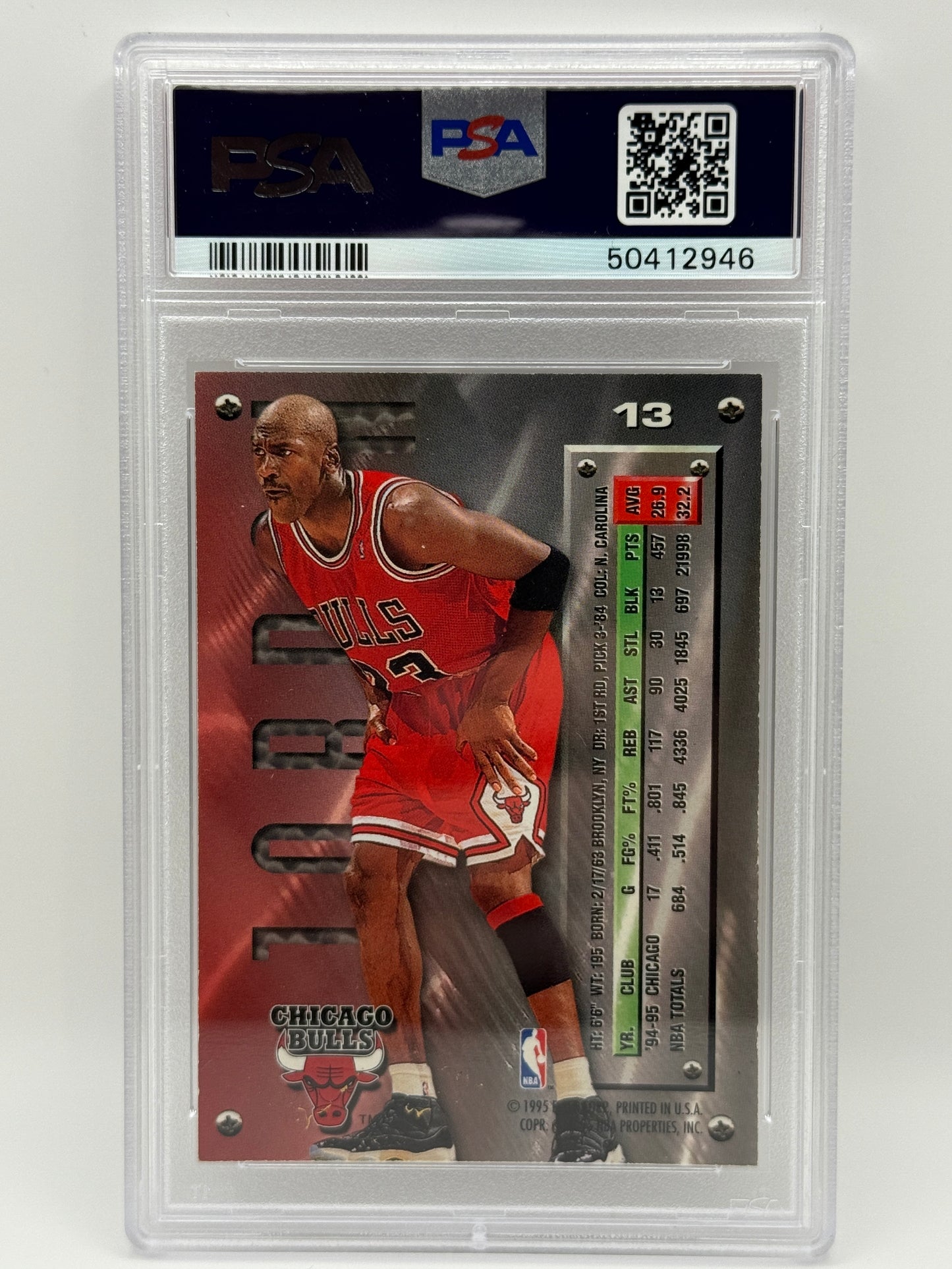 1995 Fleer Metal Michael Jordan #13 Bulls PSA 7 NM Rare Insert HOF 🔥