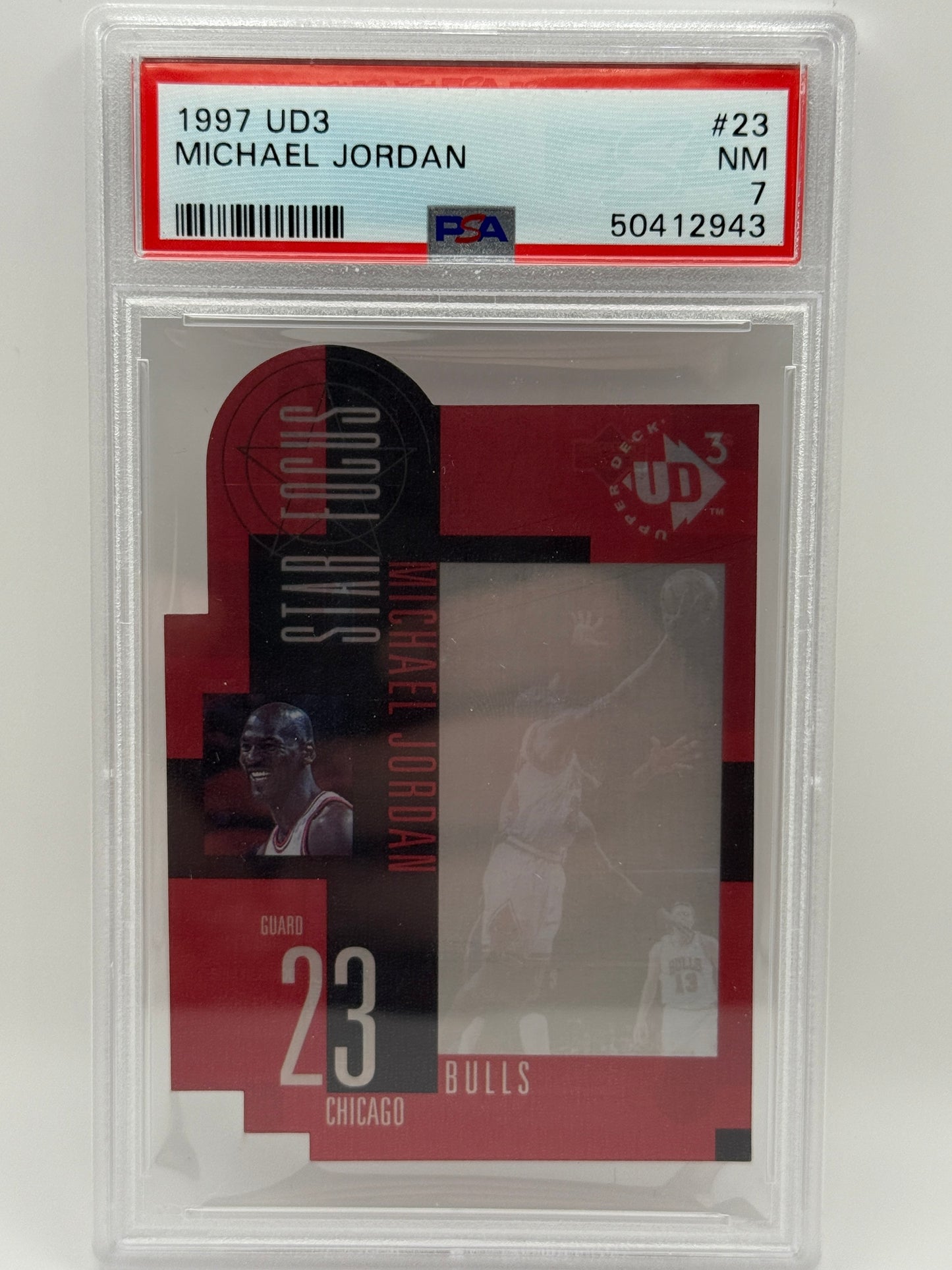 1997 Upper Deck UD3 Michael Jordan #23 PSA 7 NM Chicago Bulls All-Star Focus