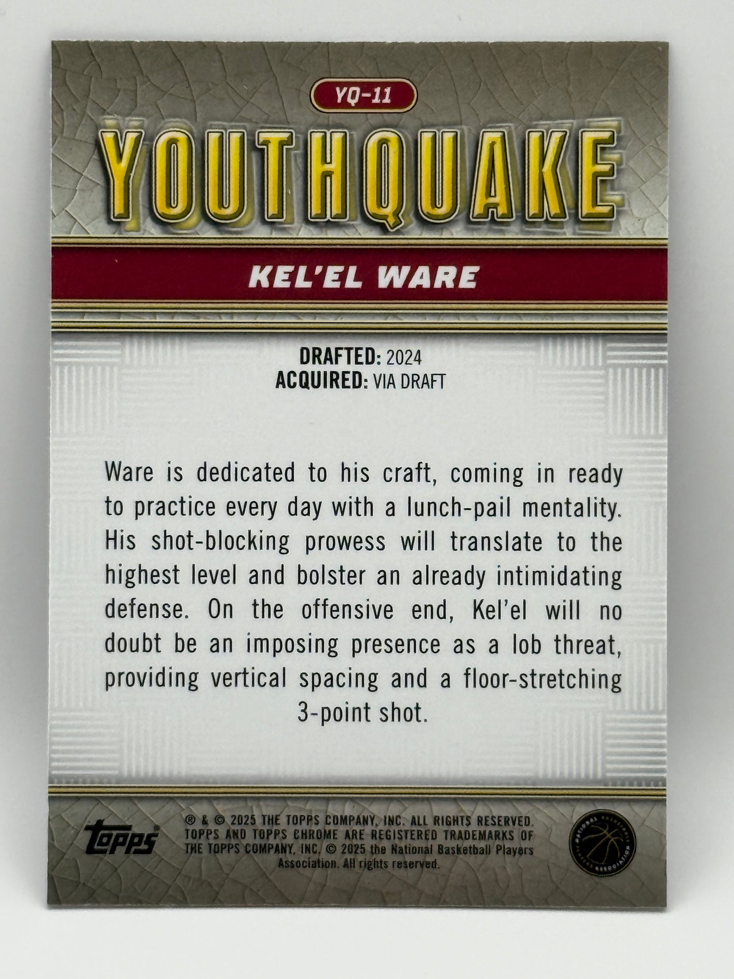 2024-25 Topps Chrome Youthquake Kel'el Ware #YQ-11 Purple Geometric Refractor