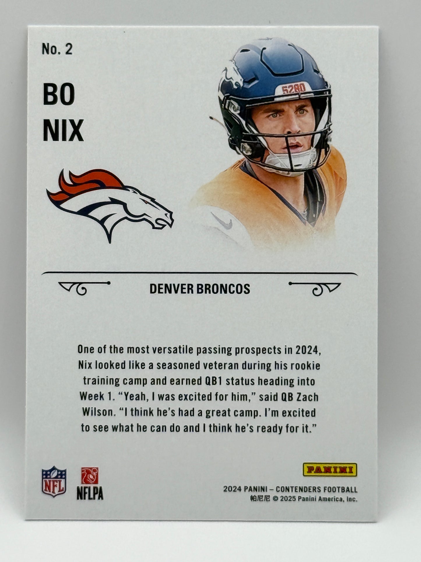2024 Bo Nix Rookie Stallions 🔥 RC Insert - Denver Broncos - Panini Contenders