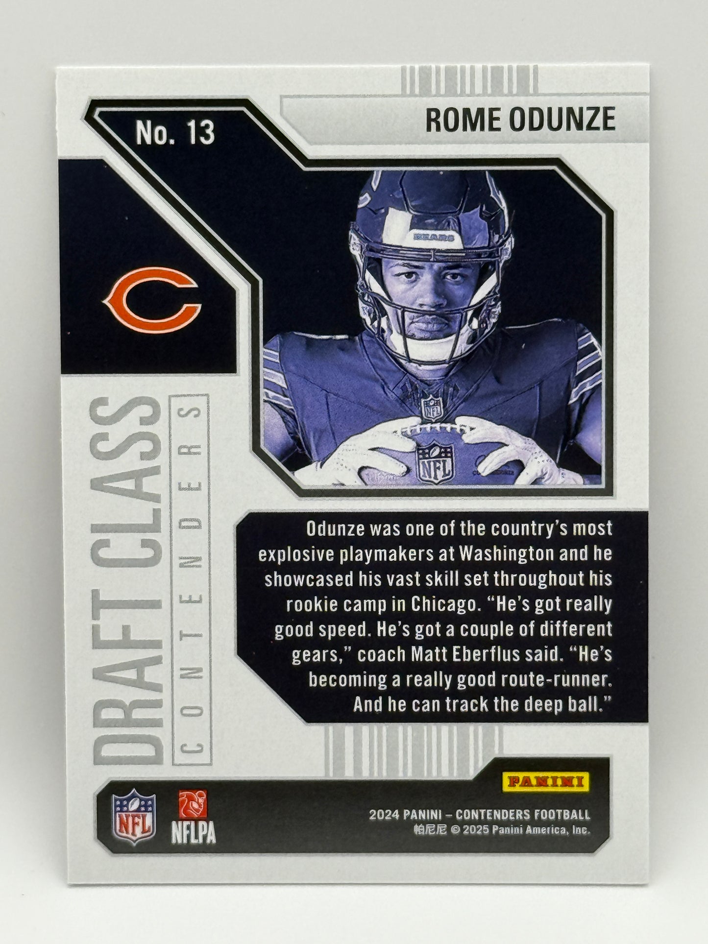2024 Panini Contenders Draft Class ROME ODUNZE Rookie Card RC #13 Bears Round 1