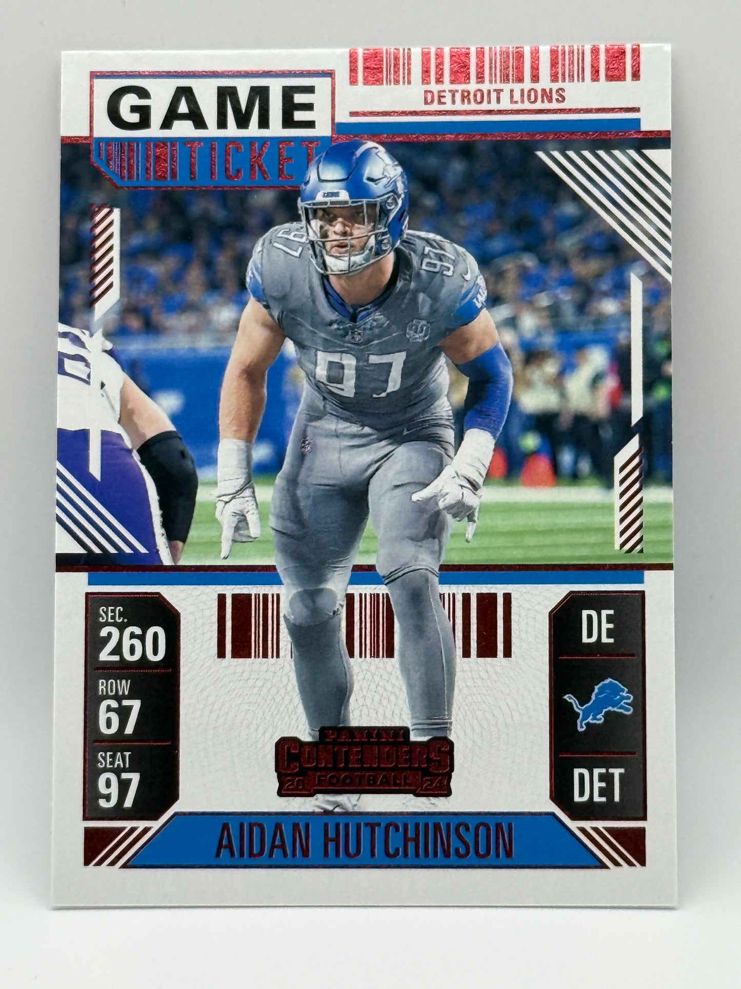 2024 Panini Contenders Game Ticket Aidan Hutchinson Detroit Lions #34 π₯