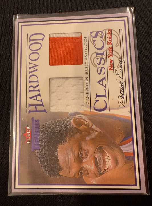 04-05 Fleer Throwbacks Patrick Ewing Game-Used Jersey Patch 1/1 Knicks HOF Rare!