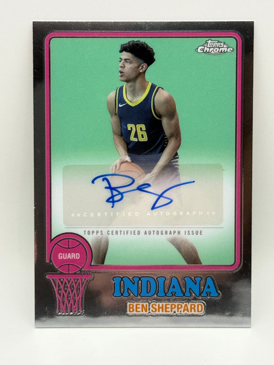 2024-25 Topps Chrome Ben Sheppard Refractor Auto 🔥 Indiana Pacers