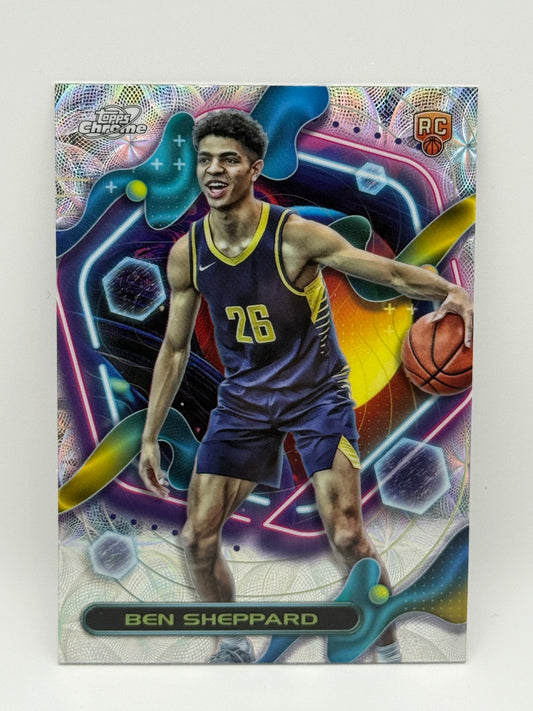 2024 Topps Chrome Ben Sheppard Rookie RC #173 Indiana Pacers Nucleus Refractor!