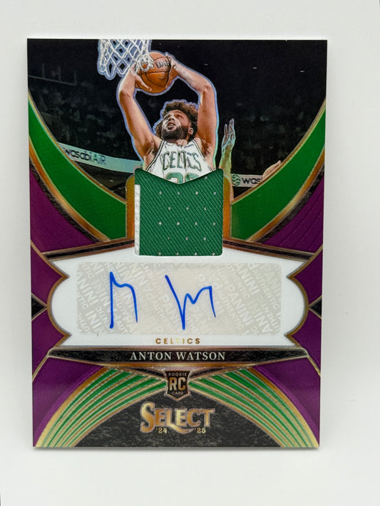 2024-25 Select Anton Watson Rookie Auto Patch /99 Prizm Celtics 🔥 SSP On-Card