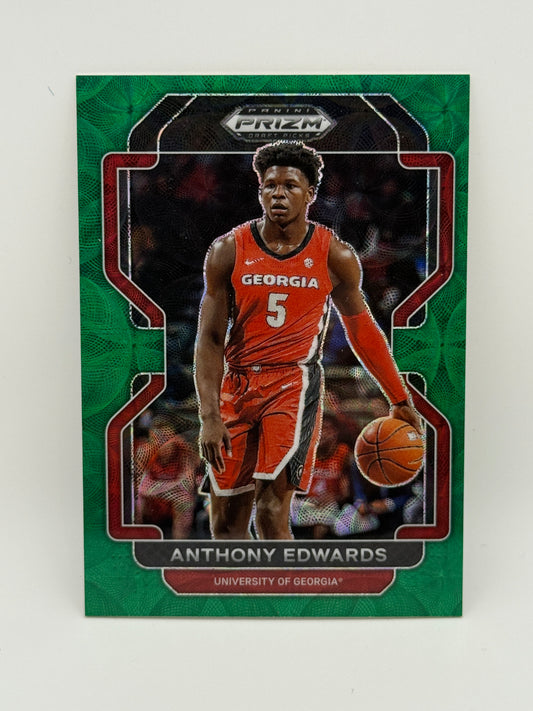 2022 Prizm Draft Picks Anthony Edwards Green Shimmer /8 Georgia Bulldogs SSP #3