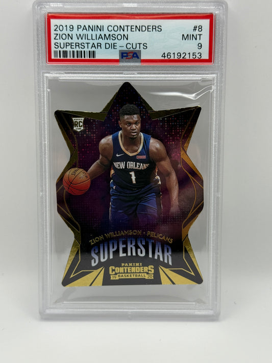 2019 Panini Contenders Zion Williamson Superstar Die-Cut RC PSA 9 Mint #8
