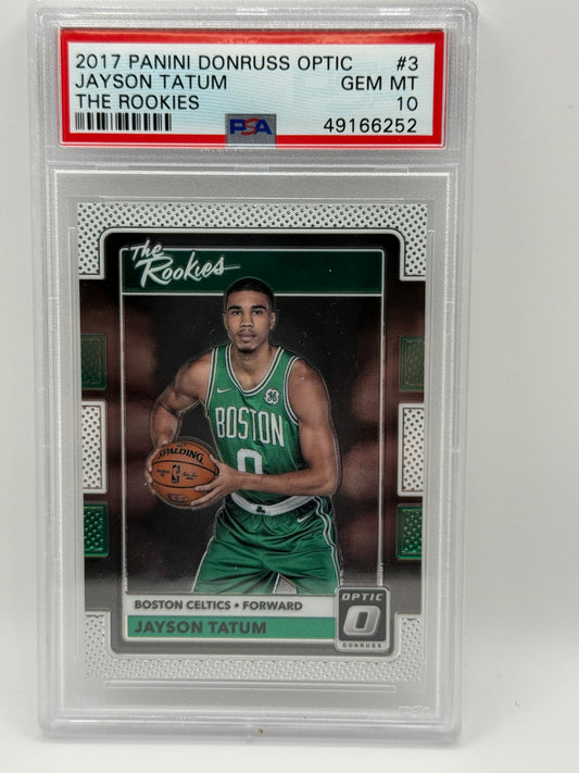 2017 Panini Donruss Optic Jayson Tatum The Rookies PSA 10 GEM MINT #3 RC Celtics