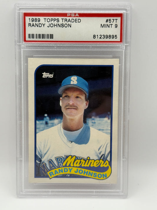 1989 Topps Traded Randy Johnson #57T Rookie RC - PSA 9 MINT  Mariners HOF Legend