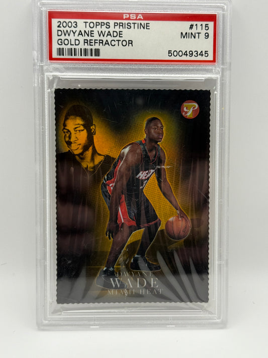 2003 Topps Pristine Dwyane Wade Gold Refractor #115 PSA 9 Mint 🔥 Rookie Card