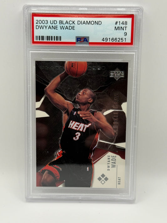 2003 UD Black Diamond Dwyane Wade Rookie #148 PSA 9 MINT 🔥 Miami Heat Legend RC