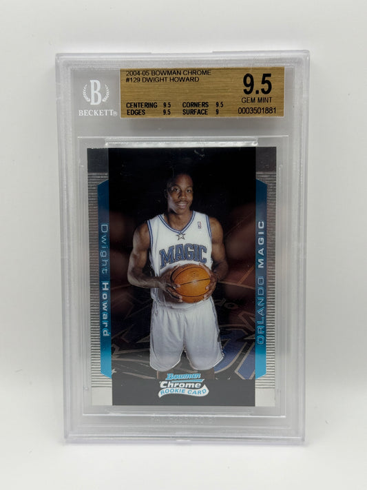 2004-05 Bowman Chrome Dwight Howard Rookie RC #129 BGS 9.5 GEM MT Orlando Magic
