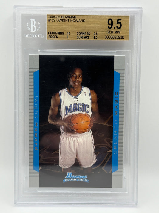 2004-05 Bowman Dwight Howard Rookie Card #129 BGS 9.5 Gem Mint - RC Orlando Magi