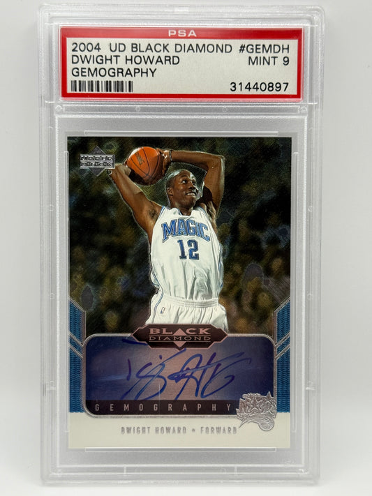 2004 Upper Deck Black Diamond Dwight Howard Auto #GEMDH RC PSA 9 MINT Gemography