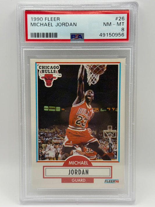 1990 Fleer Michael Jordan #26 Chicago Bulls PSA 8 NM-MT 🔥 Iconic Vintage Card