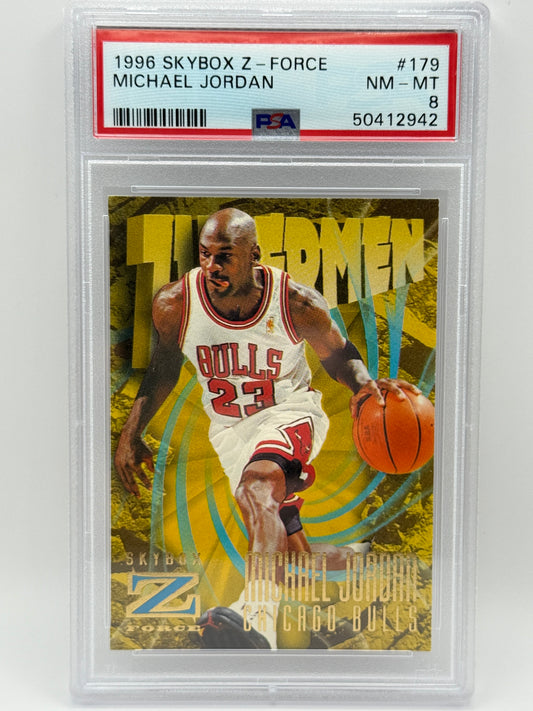 1996 SkyBox Z-Force Michael Jordan #179 PSA 8 NM-MT 🔥 Chicago Bulls HOF Icon!