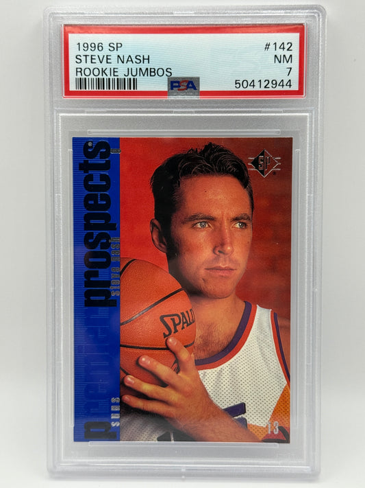 1996 SP Steve Nash Rookie Jumbos #142 PSA 7 NM RC Premier Prospects Suns Legend