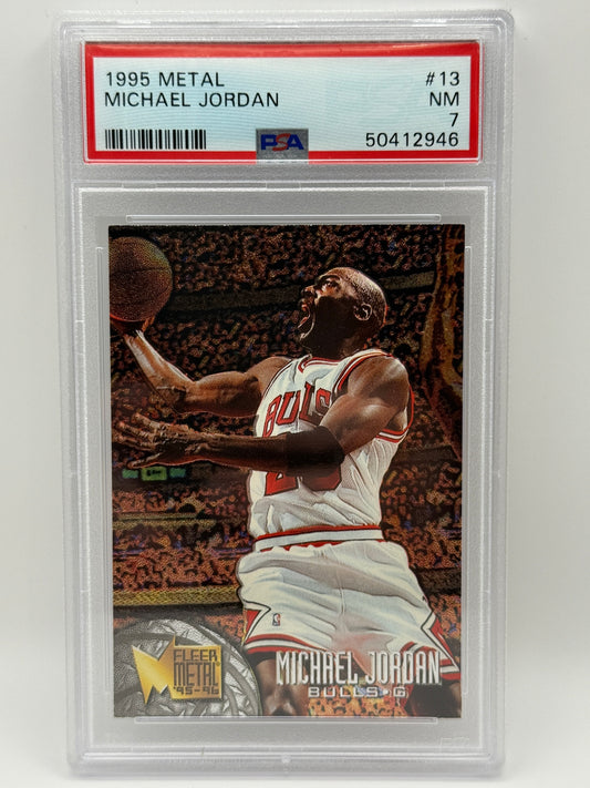 1995 Fleer Metal Michael Jordan #13 Bulls PSA 7 NM Rare Insert HOF 🔥