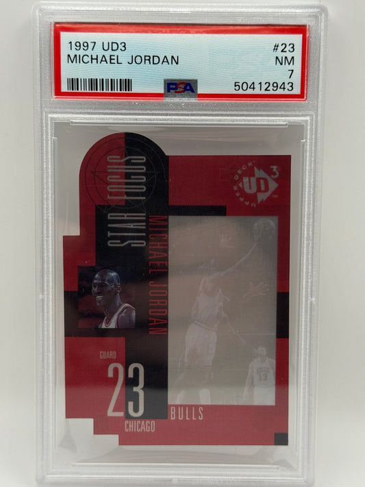 1997 Upper Deck UD3 Michael Jordan #23 PSA 7 NM Chicago Bulls All-Star Focus