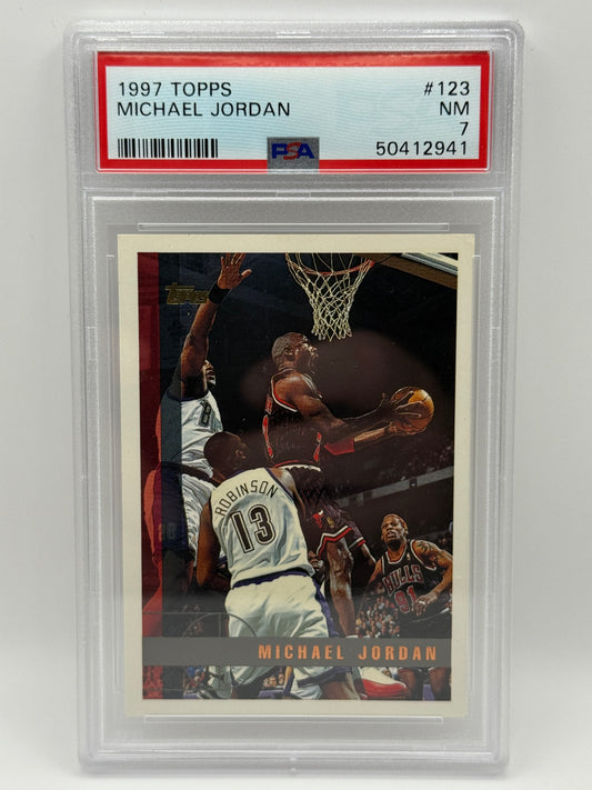 1997 Topps Michael Jordan #123 PSA 7 NM Chicago Bulls HOF GOAT 🔥