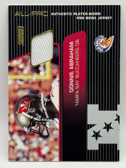 2001 Stadium Club Donnie Abraham Pro Bowl Jersey Relic Buccaneers DB 🔥