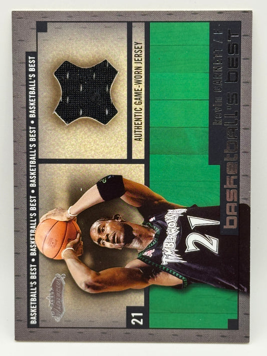 2002-03 Fleer Showcase KEVIN GARNETT Game-Worn Jersey Card Basketball's Best Tim