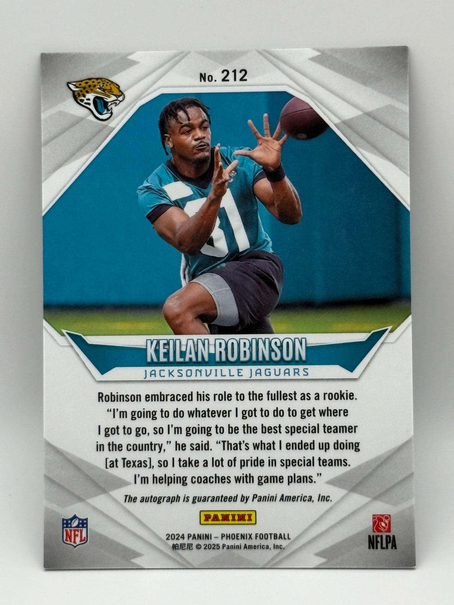 2024 Panini Phoenix - Rookies Keilan Robinson #212 Black Lazer /1 (AU, RC)