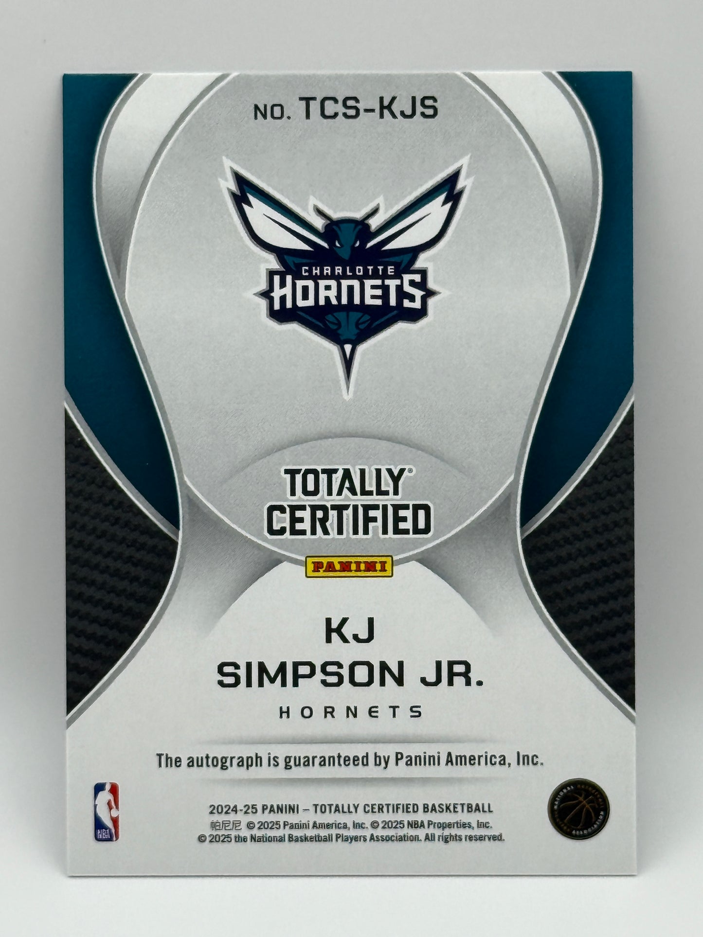 2024-25 Panini Totally Certified KJ Simpson Jr RC Auto 🔥 Rookie Autograph