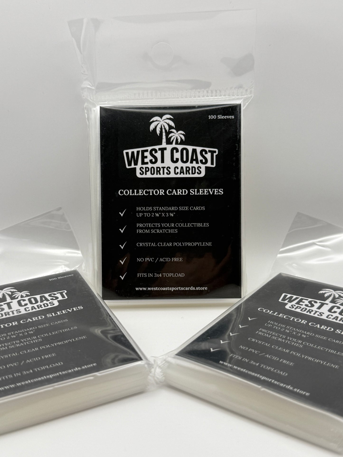 Collector Card Sleeves - 3 Packs of 100 - Total of 300 Sleeves