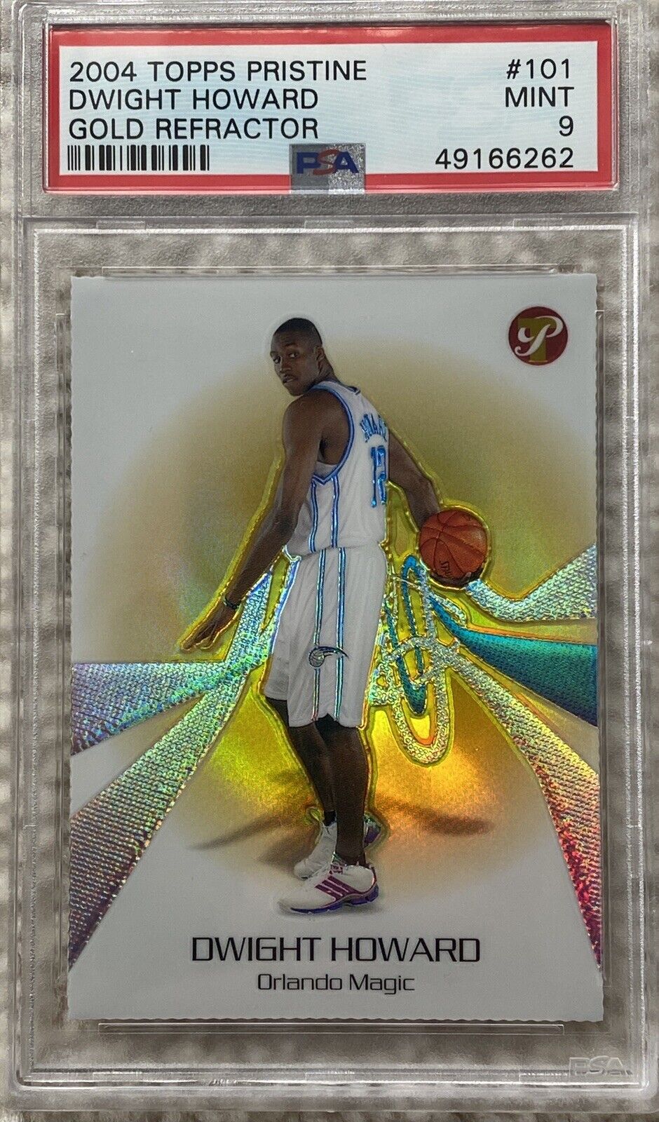 2004-05 Topps Pristine Gold Refractor Dwight Howard RC Rookie 10/27 PSA 9 POP 1