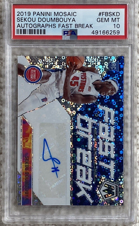 2019-20 MOSAIC SEKOU DOUMBOUYA FAST BREAK ROOKIE PRIZM AUTO PSA GEM MT 10 LOWPOP